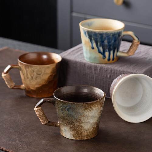 milk tea glass ceramic coffee mug cup cute cartoon spoon杯子