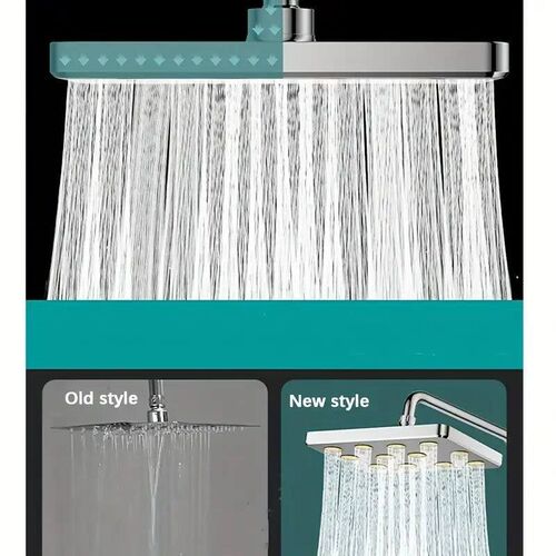 1pc Bathroom High Pressure Shower Head, Silvery Plating/blac