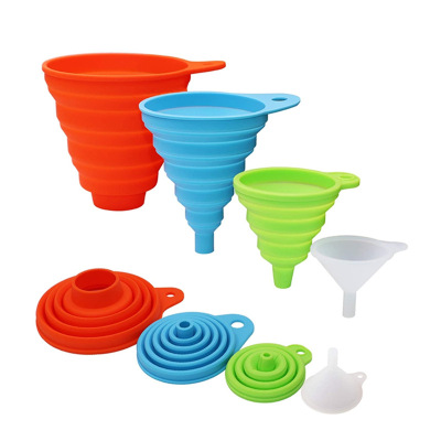 Mini Foldable Funnel Silicone Collapsible Kitchen tool 漏斗