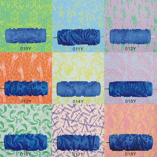 DIY painter Paint Roller Sleeve Wall Texture Stencil Brush P
