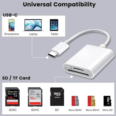 MICRO Type-C Hub to USB SD TF Adapter OTG Memory Card Reader
