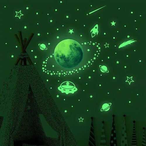 3D Planet Meteor Luminous Wall Stickers Home Decortion