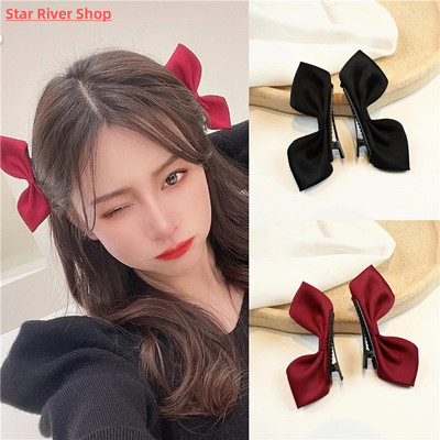 Oversized Bow Hair Accessories Fashion Satin Ribbon Hairpins