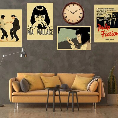 Classic Movie Pulp Fiction Posters Retro Kraft Paper DIY Vin