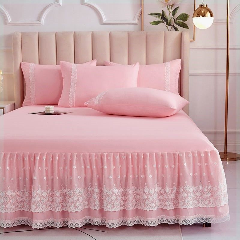 爆款韩版床裙蕾丝花边床裙遮丑下摆全包围公主风单间三件保护,床上用品,床裙,淘宝优惠券,粉丝福利购,淘宝优惠卷