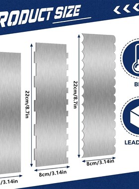 1pcs Stainless Steel Cake Scraper Double Sided Patterned Edg