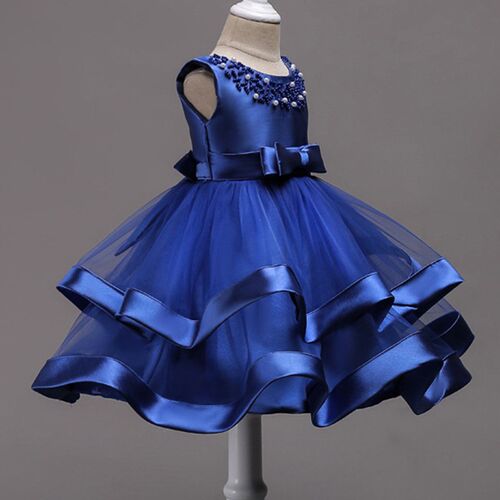 Kids Elegant Pearl Cake Princess Dress Girls Dresses For Wed