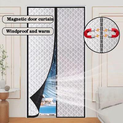 Winter magnetic cotton door curtain, thickened, warm, windpr