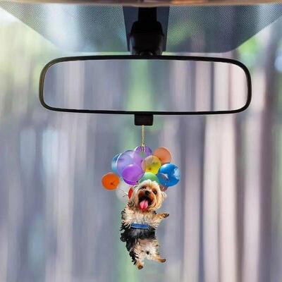 2D Car Colorful Puppy Balloon Pendant Hanging Ornament Auto