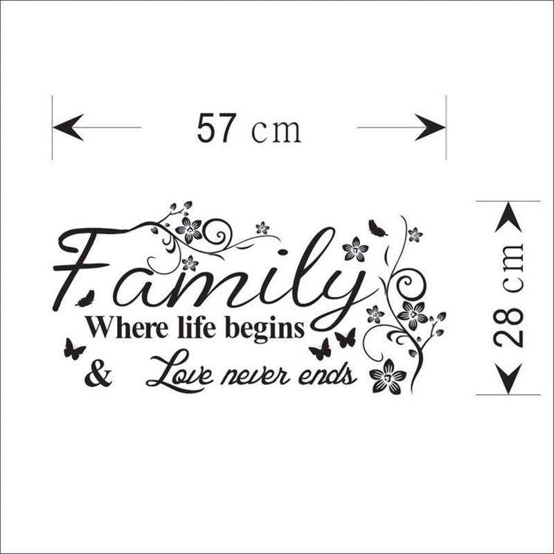New Family English Proverbs Flower Vine Sofa Bedroom Backgr - 实物图