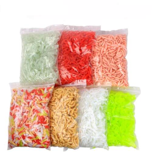 50PCS/Bag 2cm 0.3g Bread Worm Silicone Artificial Baits Magg