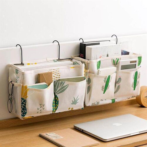 Bedside Caddy Bunk Bed Hanging Organizer Pocket with Metal H