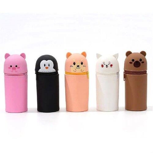With Zipper Silicone Pencil Case Cartoon Silicone Animal