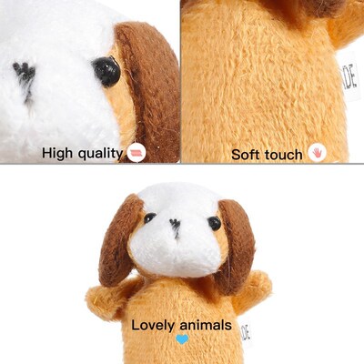 6-12Pcs Baby Plush Toy Cartoon Animal Family Finger Puppet R