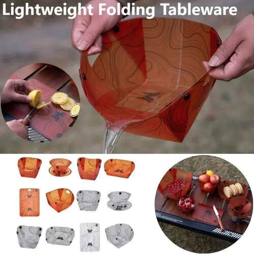 Foldable Camping Tableware Portable Bowl Dinner Plate Coffee