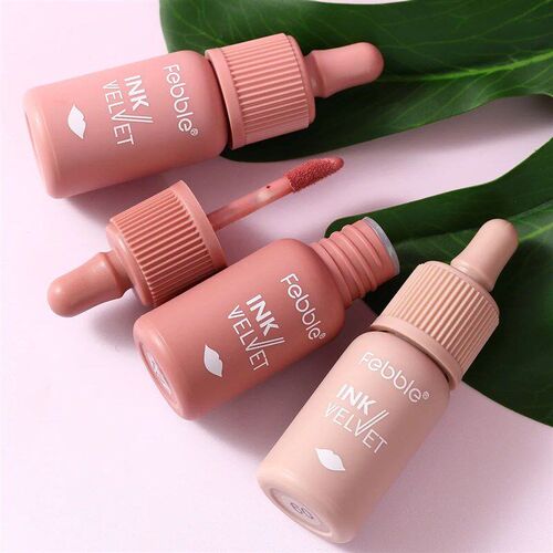 12-color velvet lip gloss matte, light nude liquid