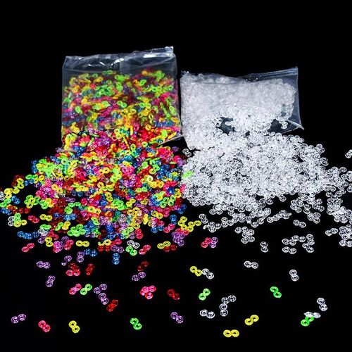 New 11x6mm Transparent Loom Rubber Bands S Clips for DIY Jew