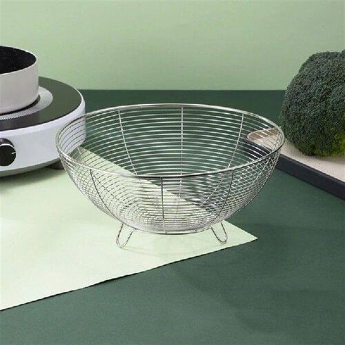 2Pcs Stainless Steel Kitchen Counter Fruit Basket Set Metal
