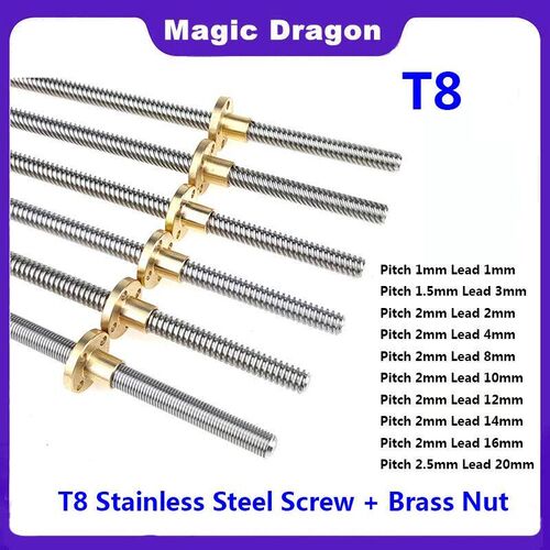 304 stainless steel T8 lead screw stepper motor lead2mm 4mm