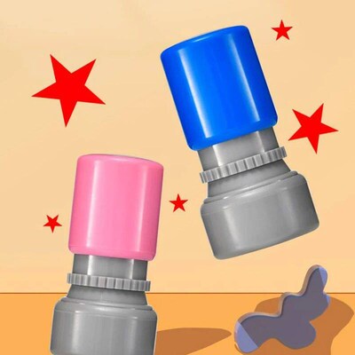 1PC School Teachers Family Use Red Five-pointed Star Stamp E