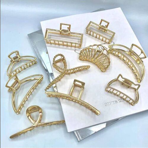 Fashion Women Hollow Geometric Hair Clips Metal Hair Claw Cr