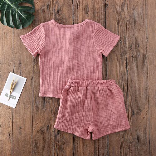 Toddler Kids Baby Boys Summer Casual Clothes Sets Solid Shor