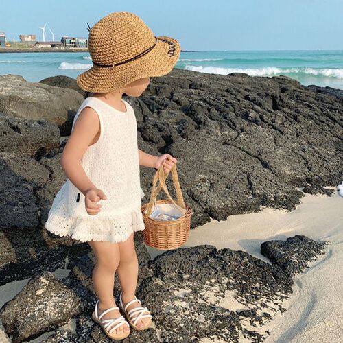 Girls 2023 Summer Clothing Sets Hollow Lace Suit Baby Casual
