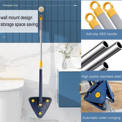 Triangle Cleaning Mop Telescopic 360 Rotatable Adjustable