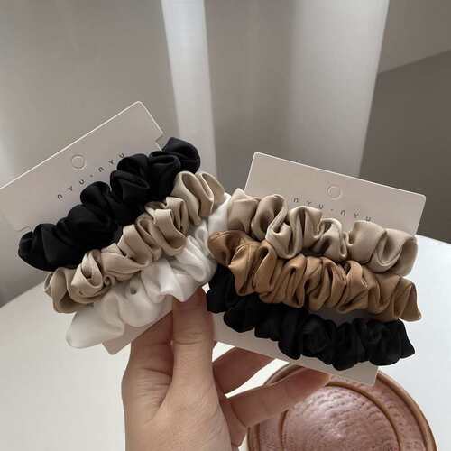 New Elegant Silky Satin Small Intestine Hair Ring Simple Fre