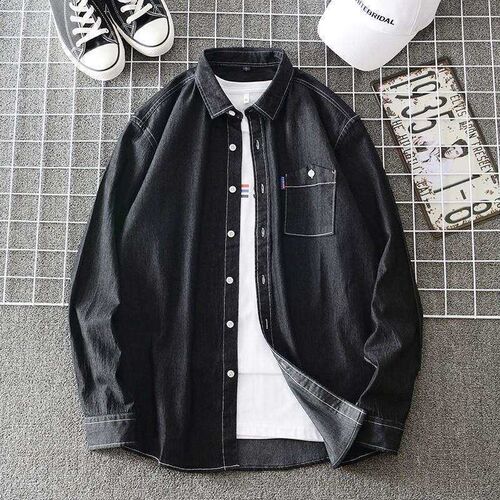 Shirt mens long sleeve loose and fat mens extra large size