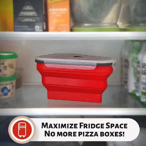 Silicone Reusable Portable Triangle Pizza Pack Lunch Box Fol