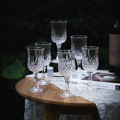 Diamond Glass Engraved Goblet for Red Wine Spirits