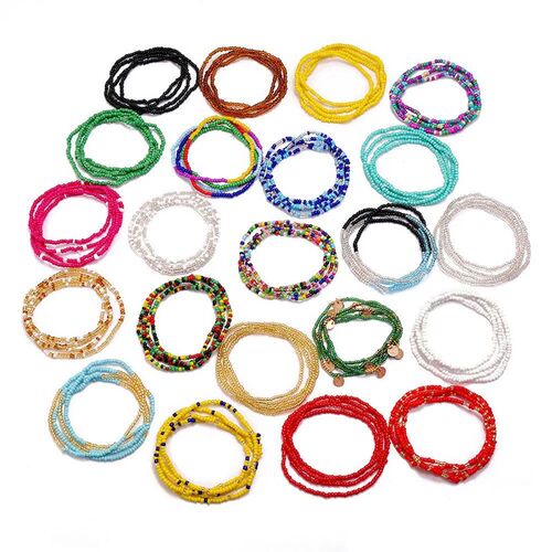 New Fashion Multi-layer Handmade Colored Rice Beads Beach Ch