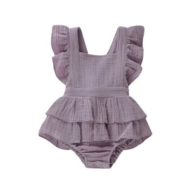2024 Summer Newborn Baby Girls Bodysuits Clothes Princess Ru