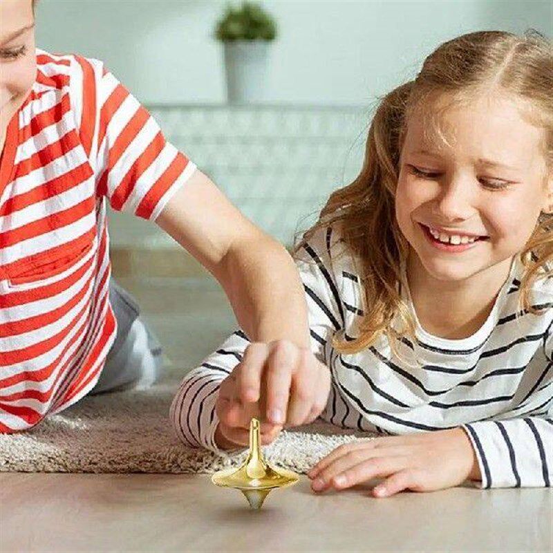 Metal Spinning Tops Alloy Gyro Silver Steel Novelty Spin - 实物图