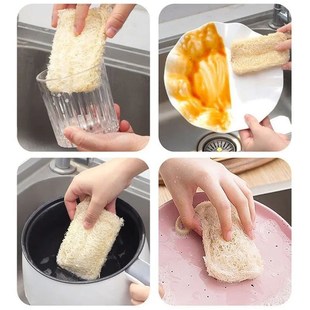 10pcs Natural Loofah Sponge Bath Scrubbers Soft Shower Brush