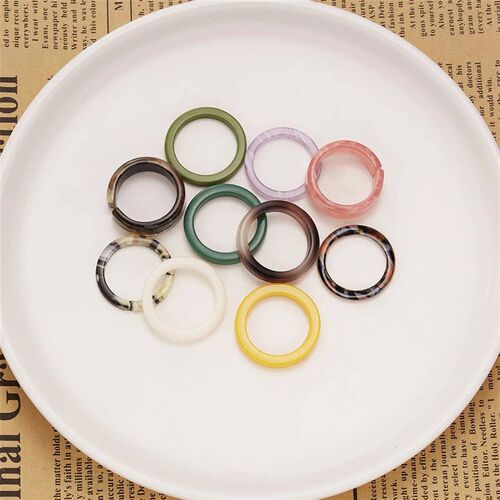 10Pcs/Set New Colorful Transparent Acrylic Geometric Round M