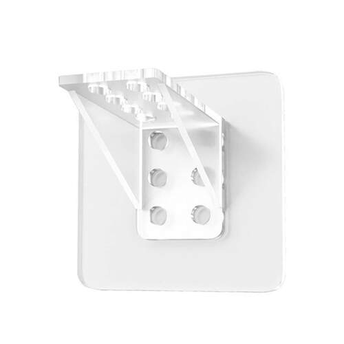 No-drill fixing clips for shelf supports, used for organizin