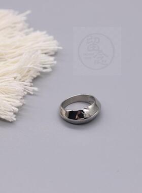 。Ins fashion simple geometric round ring womens titanium s