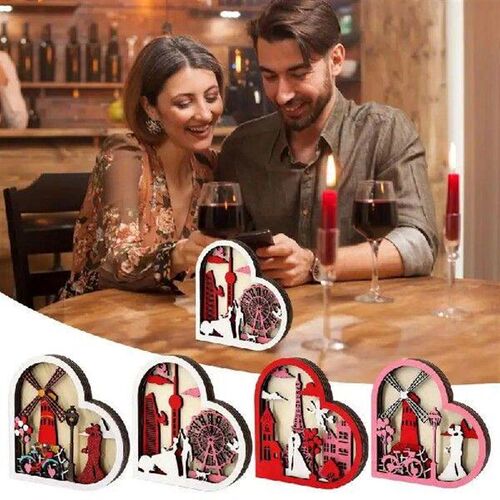 Valentines Day Wooden Table Centerpiece Windmill/Ferris