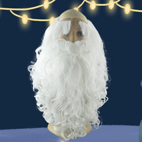 santa claus a white beard eyebrows bald wig anime cos wig