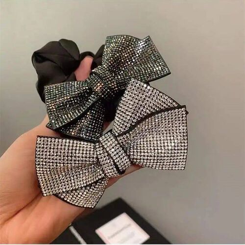 Diamond Bow Hair Ring Japanese Wavy Hair Tie Shiny Head Flow