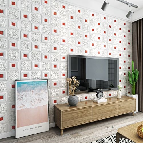 电视背景墙壁纸自粘3d立体防撞软包墙贴店铺装修防水防潮床头装饰