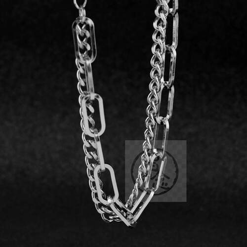 -Stainless Steel Combination Chain Brlet Neutral Wind Men an
