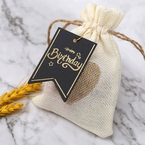 50pcs Happy Birthday Gift Tags Candy Cookie Goodie Bags Hang