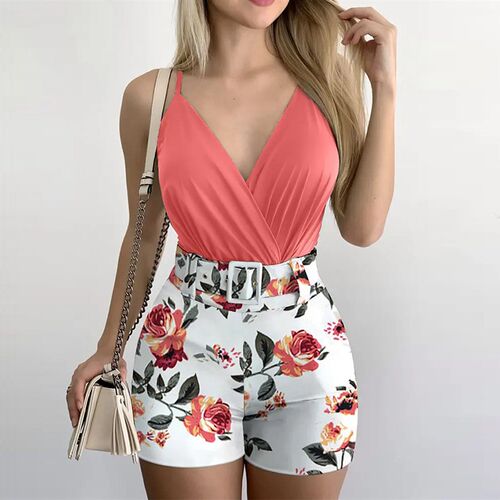 Fashion Print Long Sleeve Button Shirt Top And Mini Skirt 2