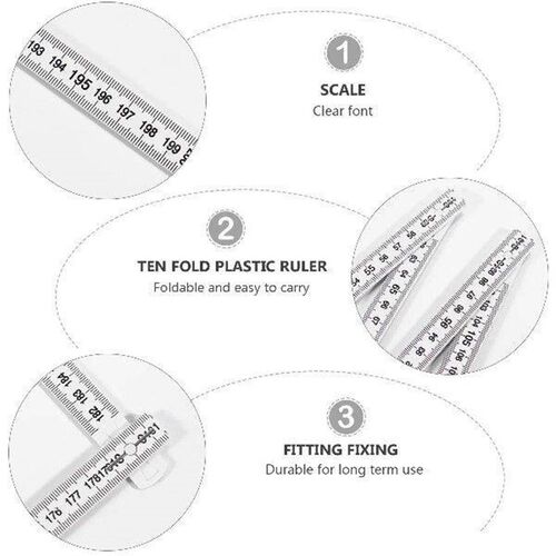 1pc Folding Ruler with Clear Reading Foldable Ruler
