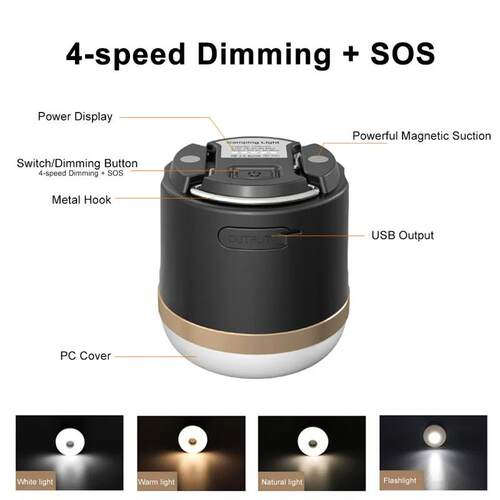 Portable Outdoor Camping Lantern Super Bright Flashlight USB