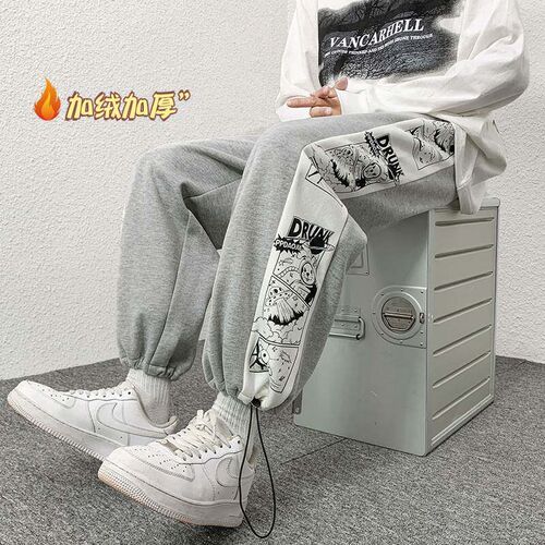 -Dongxin High Steet comics casual plus velvet thickened corn