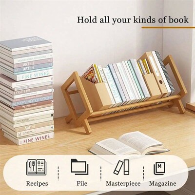 Desktop Bookshelf Home Living Room Small Decoration Bamboo D